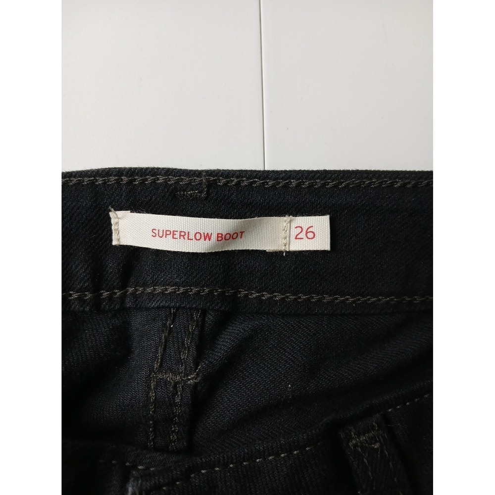 Levis Superlow Bootcut Jeans 26 Women 28x31 Black Levi's Boot Cut New NEW - Picture 8 of 15